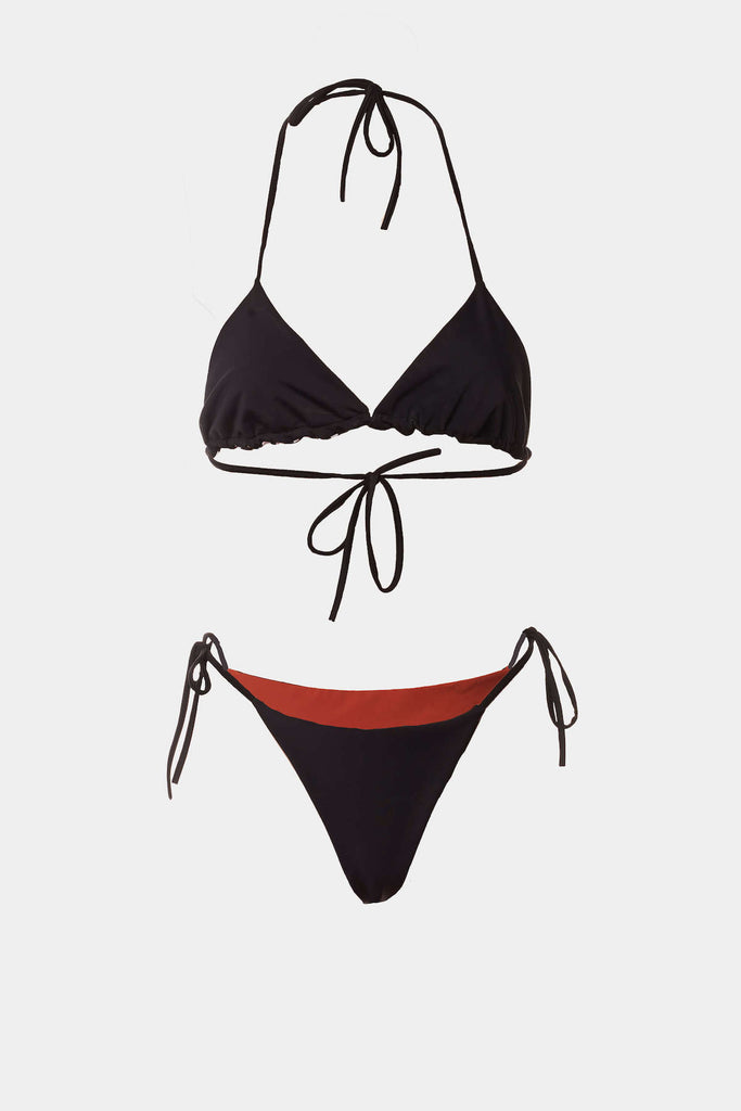 Side-tie reversible Econyl bikini bottom