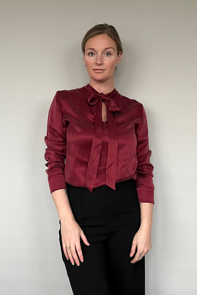 Vegan Silk Bow Blouse