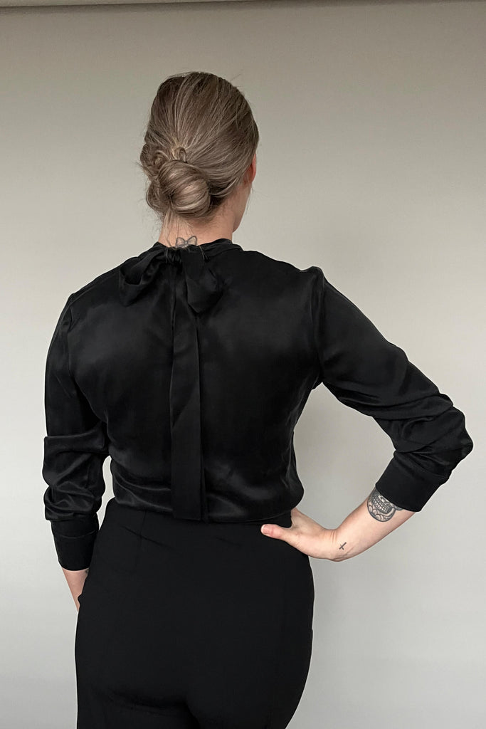 Vegan Silk Bow Blouse